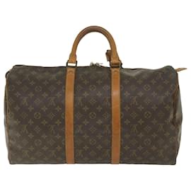 Louis Vuitton-Louis Vuitton-Monogramm Keepall 50 Boston Bag M.41426 LV Auth 58560-Monogramm