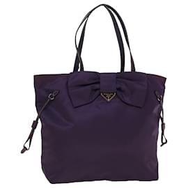 Prada-PRADA Tote Bag Nylon Purple Auth 59220-Purple