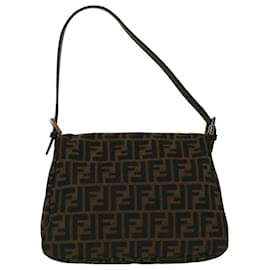 Fendi-FENDI Zucca Canvas Mamma Baguette Umhängetasche Braun Auth fm2915-Braun