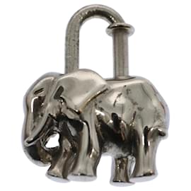 Hermès-HERMES Elephant Cadena Charm Silver Auth bs9726-Silvery