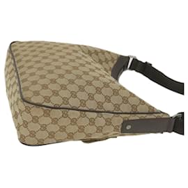 Gucci-GUCCI GG Canvas Shoulder Bag Beige 114272 Auth ki3726-Beige