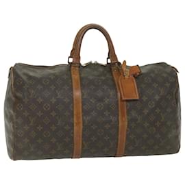 Louis Vuitton-Louis Vuitton Monograma Keepall 50 Boston Bag M41426 Autenticação de LV 59190-Monograma