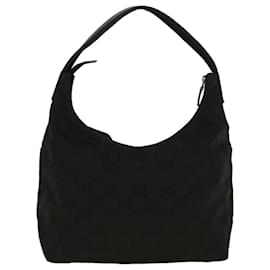 Gucci-GUCCI GG Canvas Shoulder Bag Nylon Black 001 3380 1705 Auth ep2324-Black