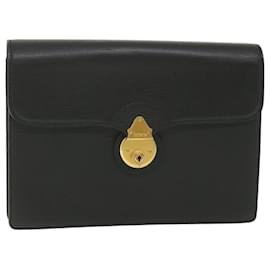 Autre Marque-Burberrys Clutch Bag Leather Black Auth bs10055-Black