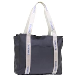Chanel-CHANEL Tote Bag Nylon Gray CC Auth yk9320-Grey
