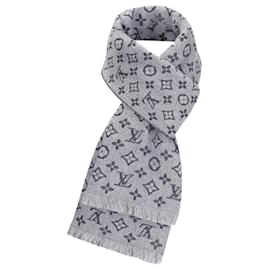 Louis Vuitton-LV Wool écharpe monogramme classique-Gris
