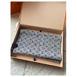 Louis Vuitton-Lenço de lã LV monograma clássico-Cinza