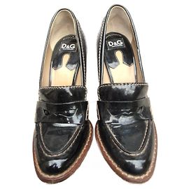 Dolce & Gabbana Loafer mit Absatz p 38 Schwarz