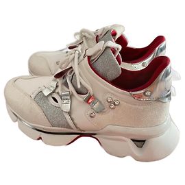 Baskets Christian Louboutin en cuir blanc Blanc