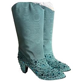 Botas Gucci de couro azul claro Azul claro