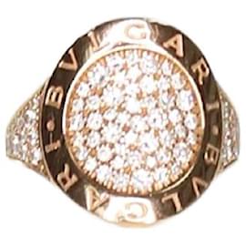 Bulgari-Gold diamond pavé ring-Golden