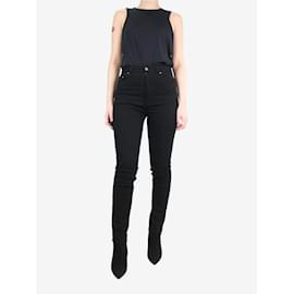 Totême-Black high-rise slim trousers - size UK 10-Black