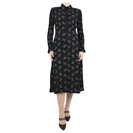 Ba&Sh-Black floral printed dress - size UK 12-Black