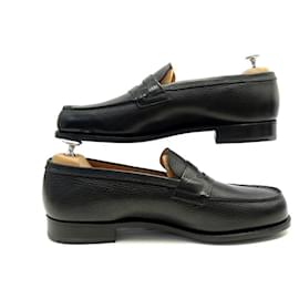 JM Weston-NEW JM WESTON LOAFERS 180 Black grained leather 9E 43 L SHOES-Black