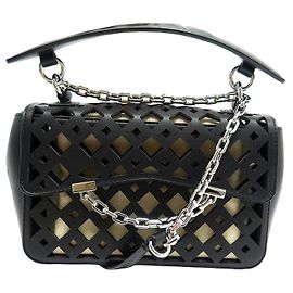 NEUF SAC A MAIN KARL LAGERFELD SEVEN SOFT PERFORE NOIR HAND BAG PURSE Noir