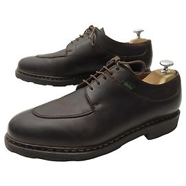 CHAUSSURES PARABOOT DERBY AVIGNON 10 44 DEMI CHASSE CUIR GRAS LEATHER SHOES Marron