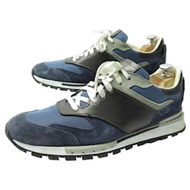 Berluti-BERLUTI SHOES RUN TRACK SNEAKERS 9.5 43.5 SUEDE AND LEATHER SNEAKERS SHOES-Blue