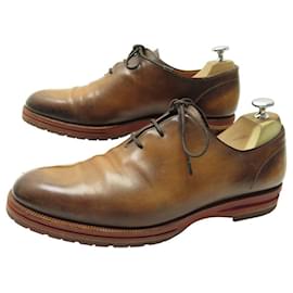 Berluti-BERLUTI RICHELIEU SHOES 3650 brown leather 9.5 43.5 LEATHER SHOES-Brown