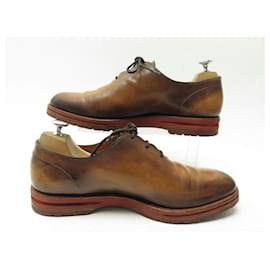 Berluti-BERLUTI RICHELIEU SHOES 3650 brown leather 9.5 43.5 LEATHER SHOES-Brown