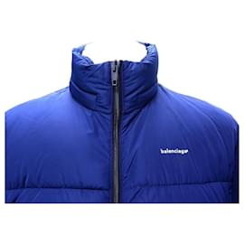 Balenciaga-NEUE BALENCIAGA COAT C SHAPE DAUNENJACKE 556240 S 46 Blaue Pufferjacke-Marineblau