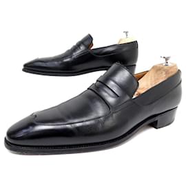 JM Weston-JM WESTON SHOES 436 CONTI MOCCASINS 8D 42 BLACK LEATHER LOAFERS SHOES-Black