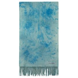 Acne-Cachecol Tie Dye Canadá - Acne Studios - Lã - Azul Aqua-Azul