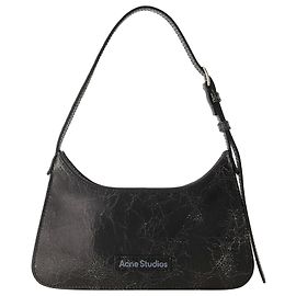 Bolsa Platt Micro Crackle Hobo - Acne Studios - Couro - Preto Preto