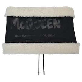 Alexander Mcqueen-Scarf Mcqueen Graffi in Black Polyester-Black