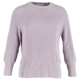 Max Mara-Max Mara Ribbed Crewneck Sweater in Lavender Cotton-Purple