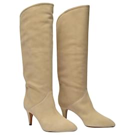 Isabel Marant-Laylis Boots in Beige Suede Leather-Beige