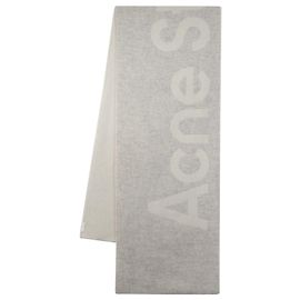 Toronty Logo Contrast R Mini-Schal – Acne Studios – Wolle – Grau Weiß