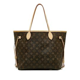 Louis Vuitton-Louis Vuitton Monogram Neverfull MM Canvas Tote Bag M40156 in Excellent condition-Brown