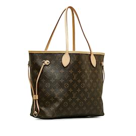 Louis Vuitton-Bolso tote de lona Louis Vuitton Monogram Neverfull MM M40156 En muy buenas condiciones-Castaño