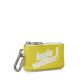 Louis Vuitton-Louis Vuitton Llavero Everday LV de cuero Llavero de cuero M80845 en buen estado-Amarillo