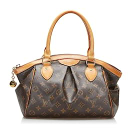 Louis Vuitton-Bolso de lona Louis Vuitton Monogram Tivoli PM M40143 en buen estado-Castaño