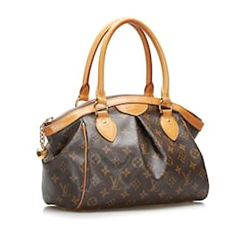 Louis Vuitton-Bolso de lona Louis Vuitton Monogram Tivoli PM M40143 en buen estado-Castaño