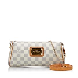 Louis Vuitton-Borsa a tracolla Louis Vuitton Damier Azur in tela Eva N55214 in buone condizioni-Bianco