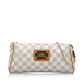 Louis Vuitton-Borsa a tracolla Louis Vuitton Damier Azur in tela Eva N55214 in buone condizioni-Bianco