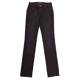 Pantaloni Versace Young Blu Navy Cotone Blu navy
