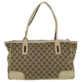 Gucci-GUCCI GG Canvas Web Sherry Line Shoulder Bag Beige Red Green Auth th4248-Red,Beige,Green