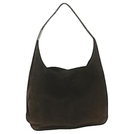 Gucci-GUCCI Shoulder Bag Suede Brown Auth bs9980-Brown