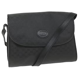 Gucci-GUCCI Micro GG Canvas Shoulder Bag Black 001 14 0712 Auth bs9977-Black