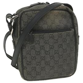 Gucci-gucci GG Canvas Shoulder Bag black 03136 Auth bs10038-Black