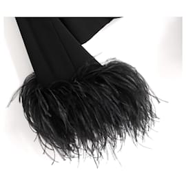Autre Marque-16Arlington Michelle feather-embellished top-Black