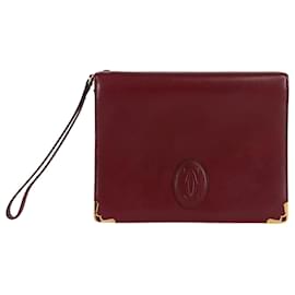 Cartier-Cartier Cartier clutch bag with burgundy leather handle-Other