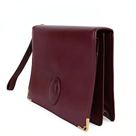 Cartier-Cartier Cartier clutch bag with burgundy leather handle-Other