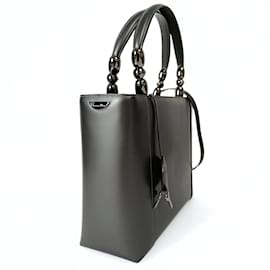 Dior-Bolsa de ombro Dior Christian Dior Maris Pearl Grande em couro cinza metal-Cinza