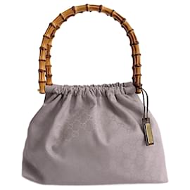 Gucci-Gucci Gucci Bamboo GG handbag in lilac canvas-Purple