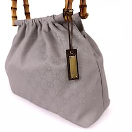 Gucci-Gucci Gucci Bamboo GG handbag in lilac canvas-Purple