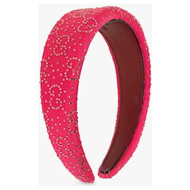 Gucci-GUCCI GG CRYSTAL MOIRE STIRNBAND-Pink